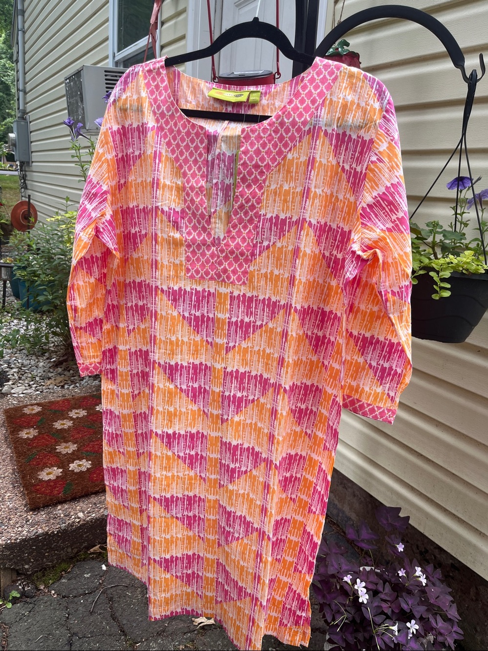 NWT Rock Flower Paper tunic Sz XL. 100% cotton
